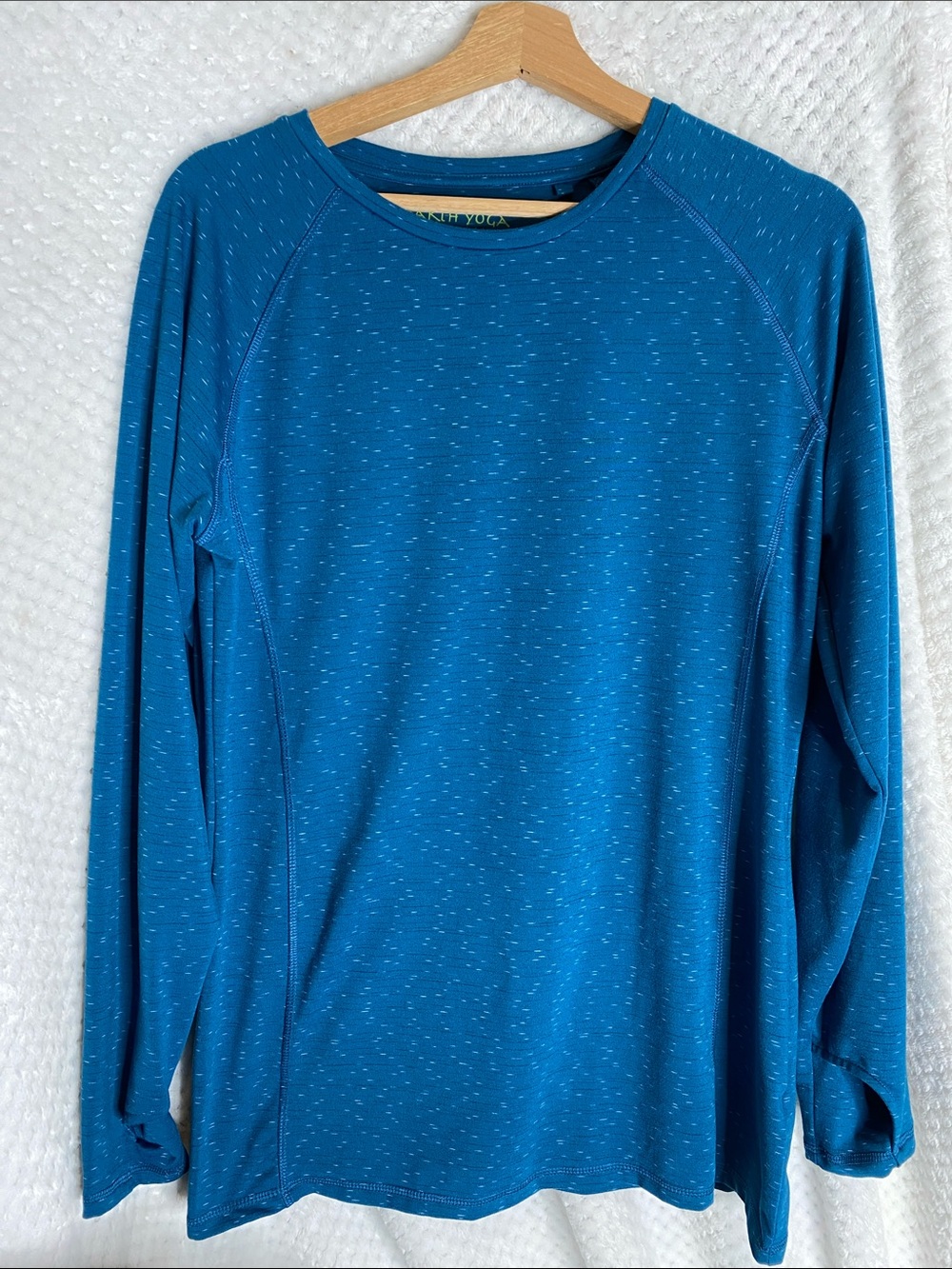 Earth Yoga Turquoise Blue Performance Long Sleeve Top